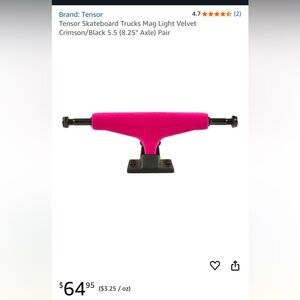 Tensor Skateboard Truck Set Mag Light Velvet Crimson 5.5s